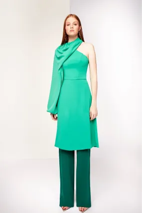 Asymmetric A-line Blouse with Flared Pants