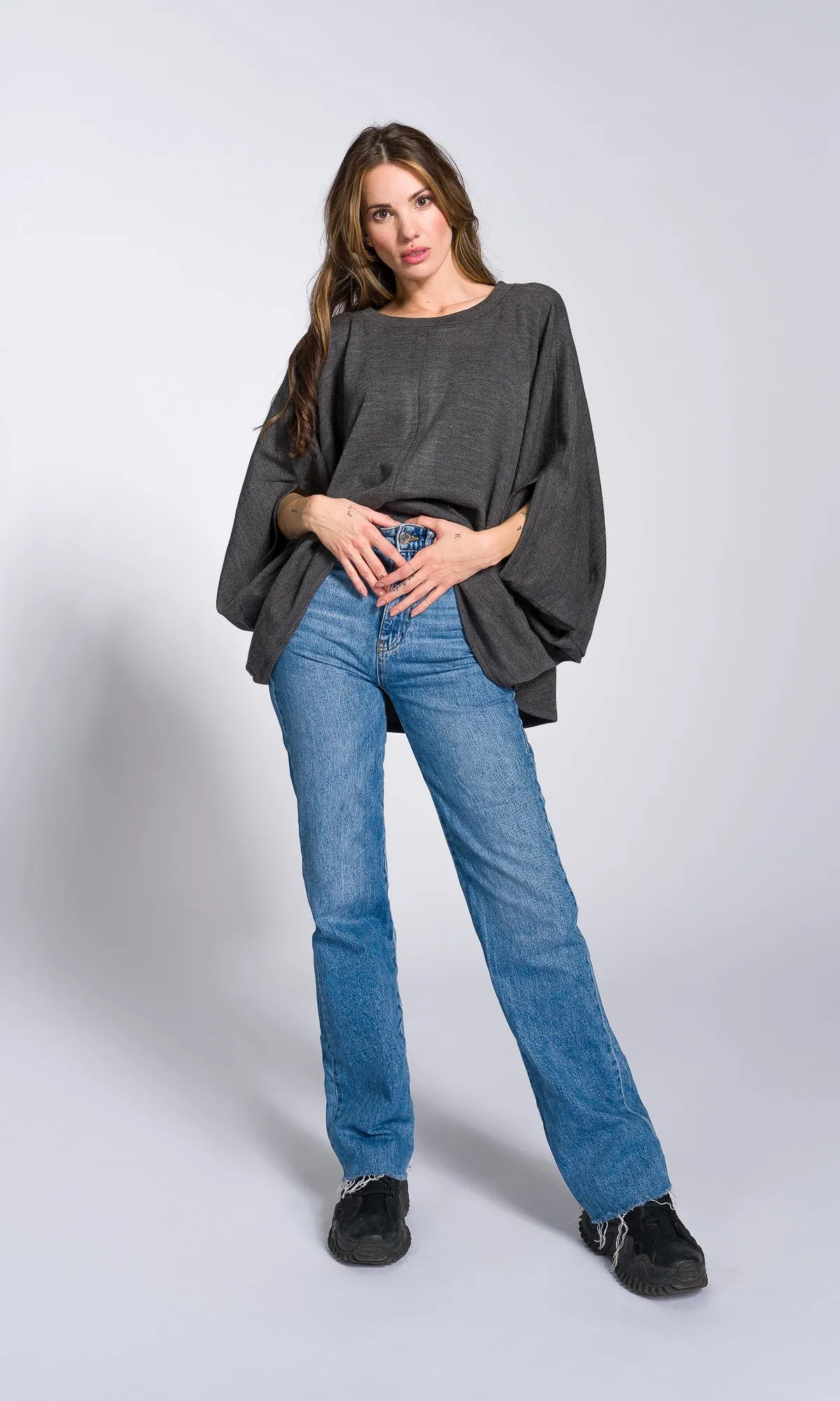 Batwing Sleeves Knit Blouse