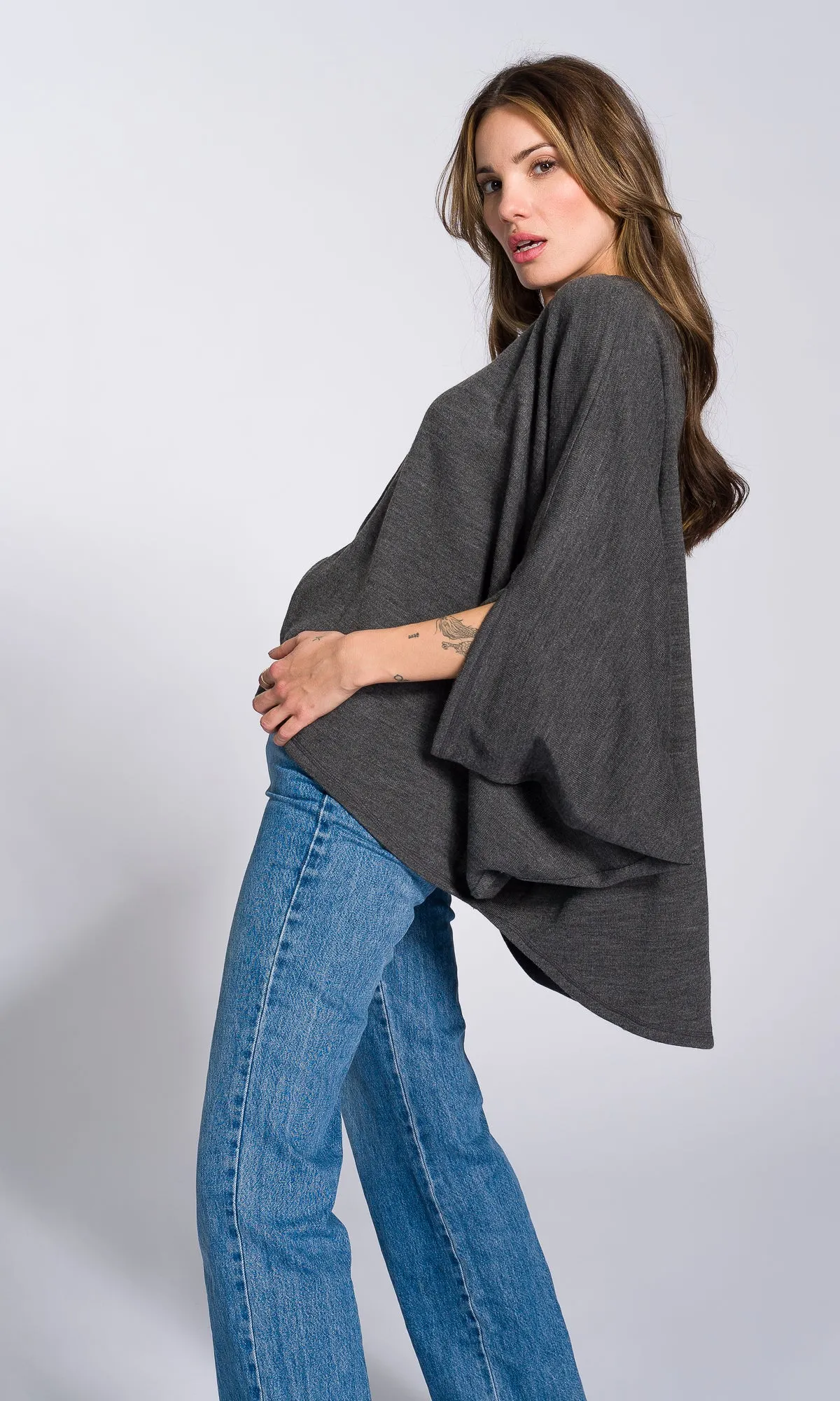 Batwing Sleeves Knit Blouse