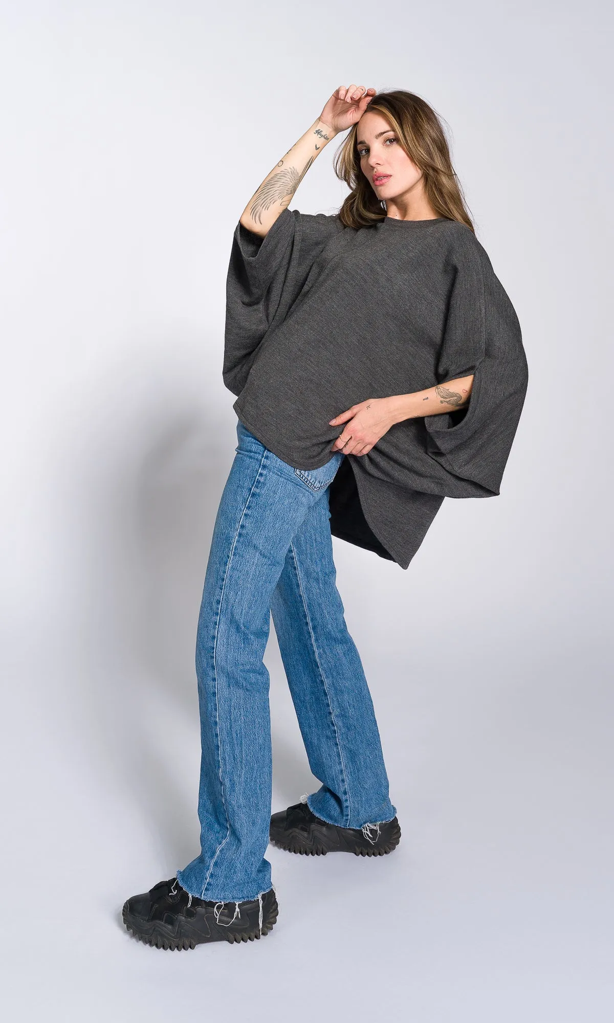 Batwing Sleeves Knit Blouse