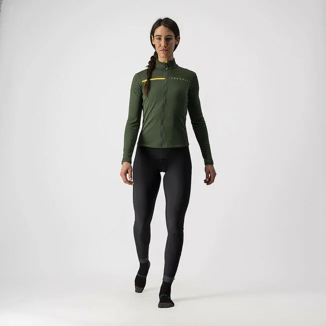 Castelli SINERGIA 2 FZ Womens Jersey - Military Green/Saffron