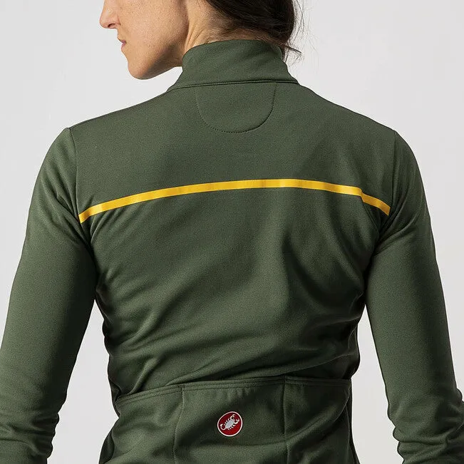 Castelli SINERGIA 2 FZ Womens Jersey - Military Green/Saffron