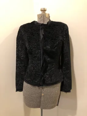 Ecocci Black Textured Jacket with Silk Trim