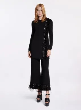 Feather Trimmed Pants