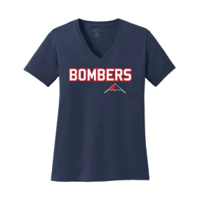 Gem City Bombers Ladies V-Neck Tee (Navy)