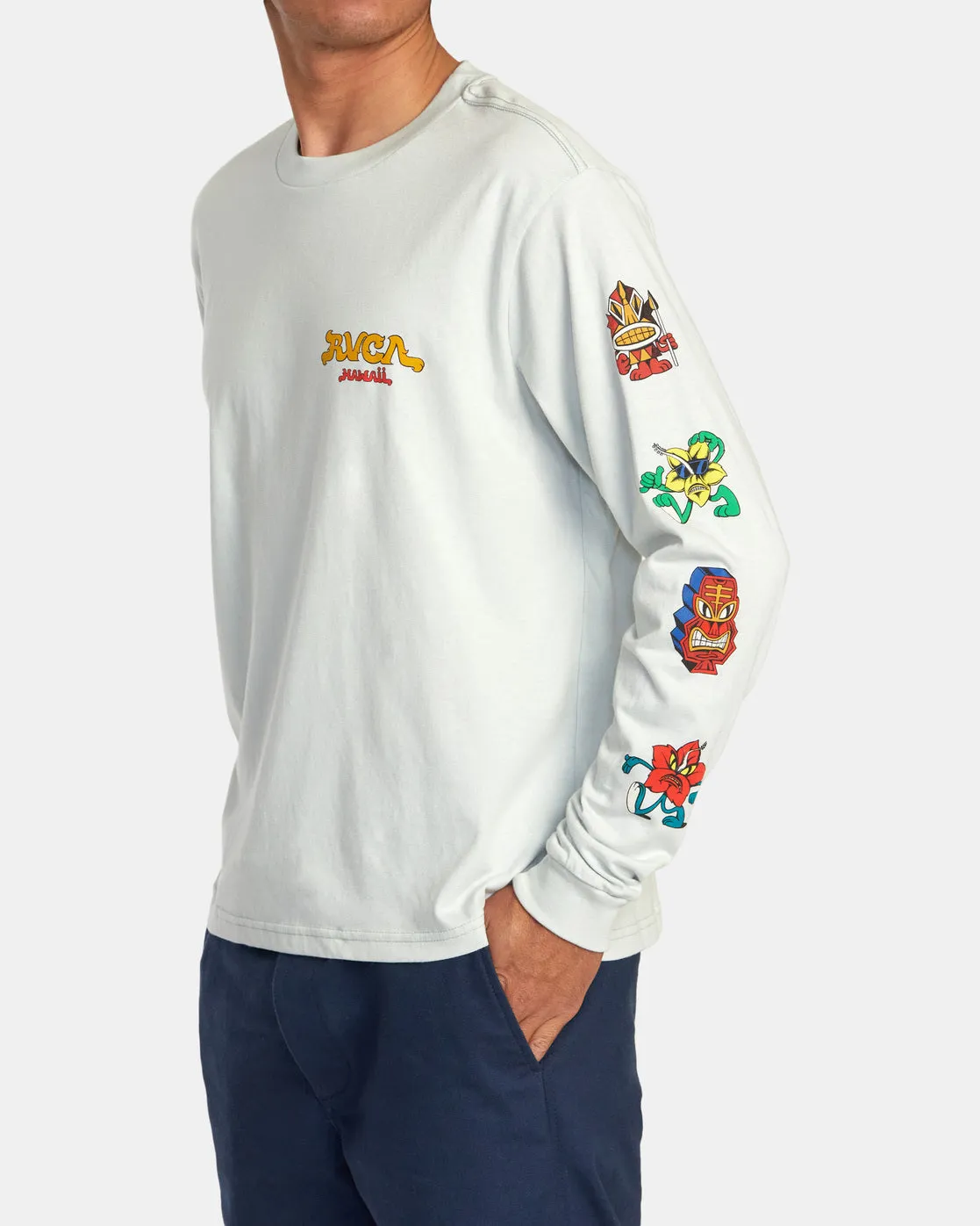 Hawaii Island Party Long Sleeve Tee - Green Tea