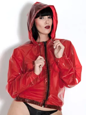 Hooded Bomber Jacket Red