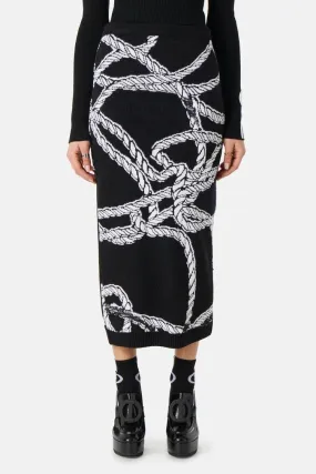 Iceberg- Ropes Pencil Skirt: Black/ White