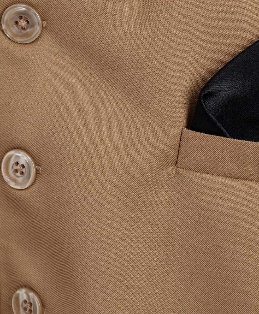 Jashvi Beige Cotton Blend Twill Nehru Jacket