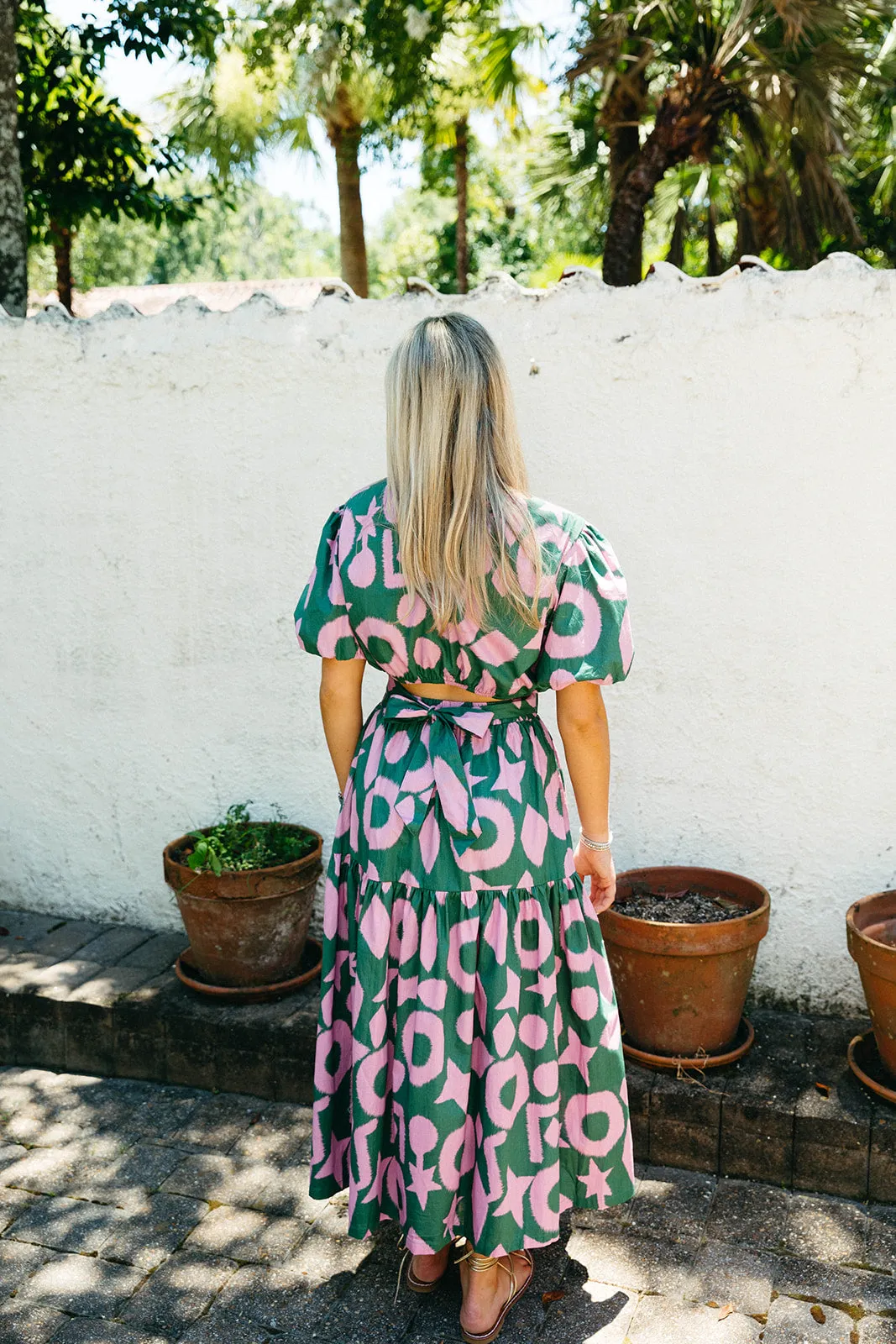 Joy Crop Top - Green/Pink