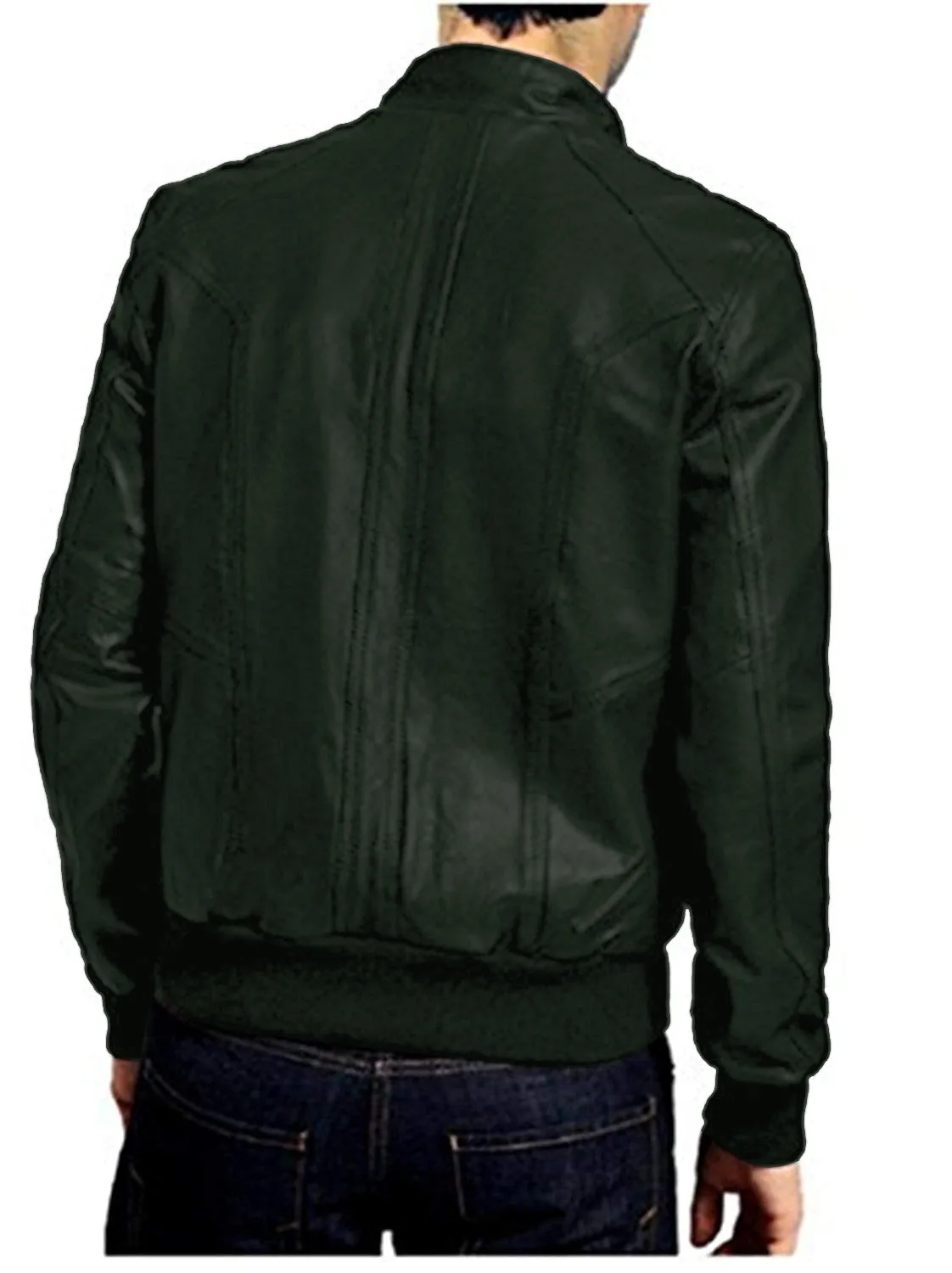 Leather Jackets Hub Mens Genuine Lambskin Leather Jacket (Black, Bomber Jacket) - 1501054