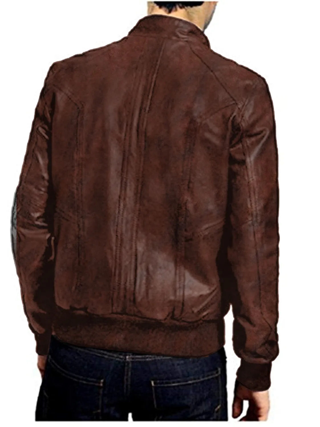 Leather Jackets Hub Mens Genuine Lambskin Leather Jacket (Black, Bomber Jacket) - 1501054