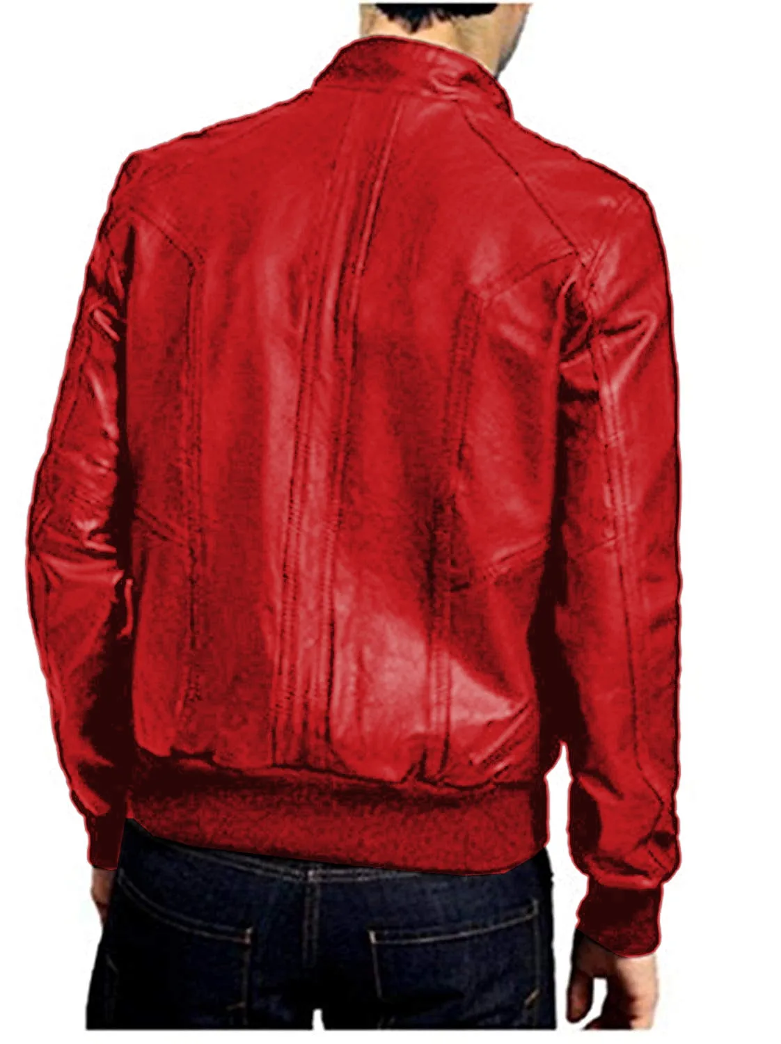 Leather Jackets Hub Mens Genuine Lambskin Leather Jacket (Black, Bomber Jacket) - 1501054