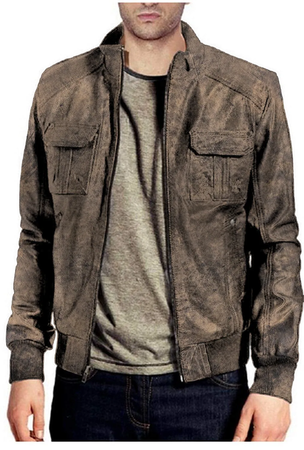 Leather Jackets Hub Mens Genuine Lambskin Leather Jacket (Black, Bomber Jacket) - 1501054