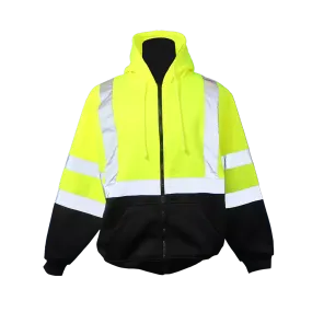 Lime / Black  Pro Fleece Jacket With Hood