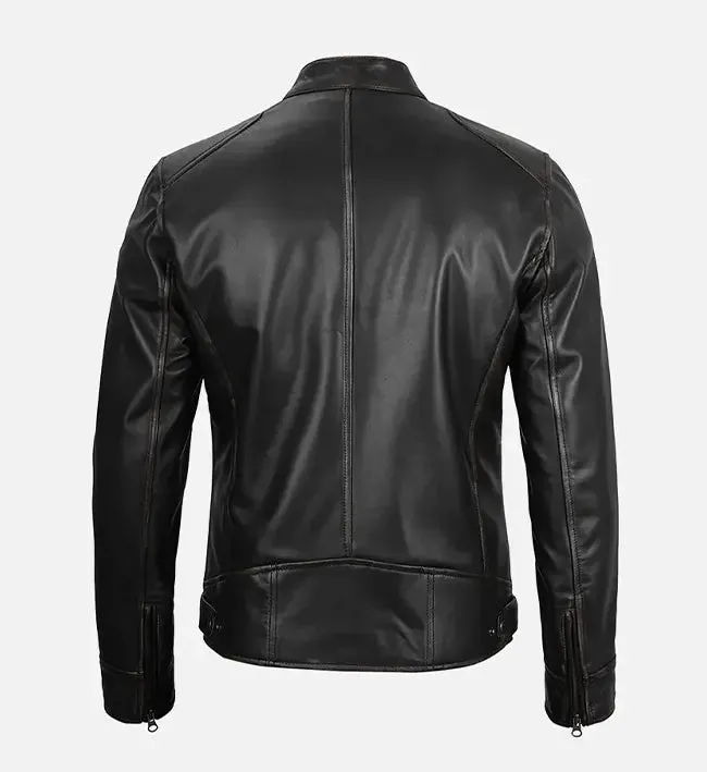 Men’s Dodge Black Leather Jacket