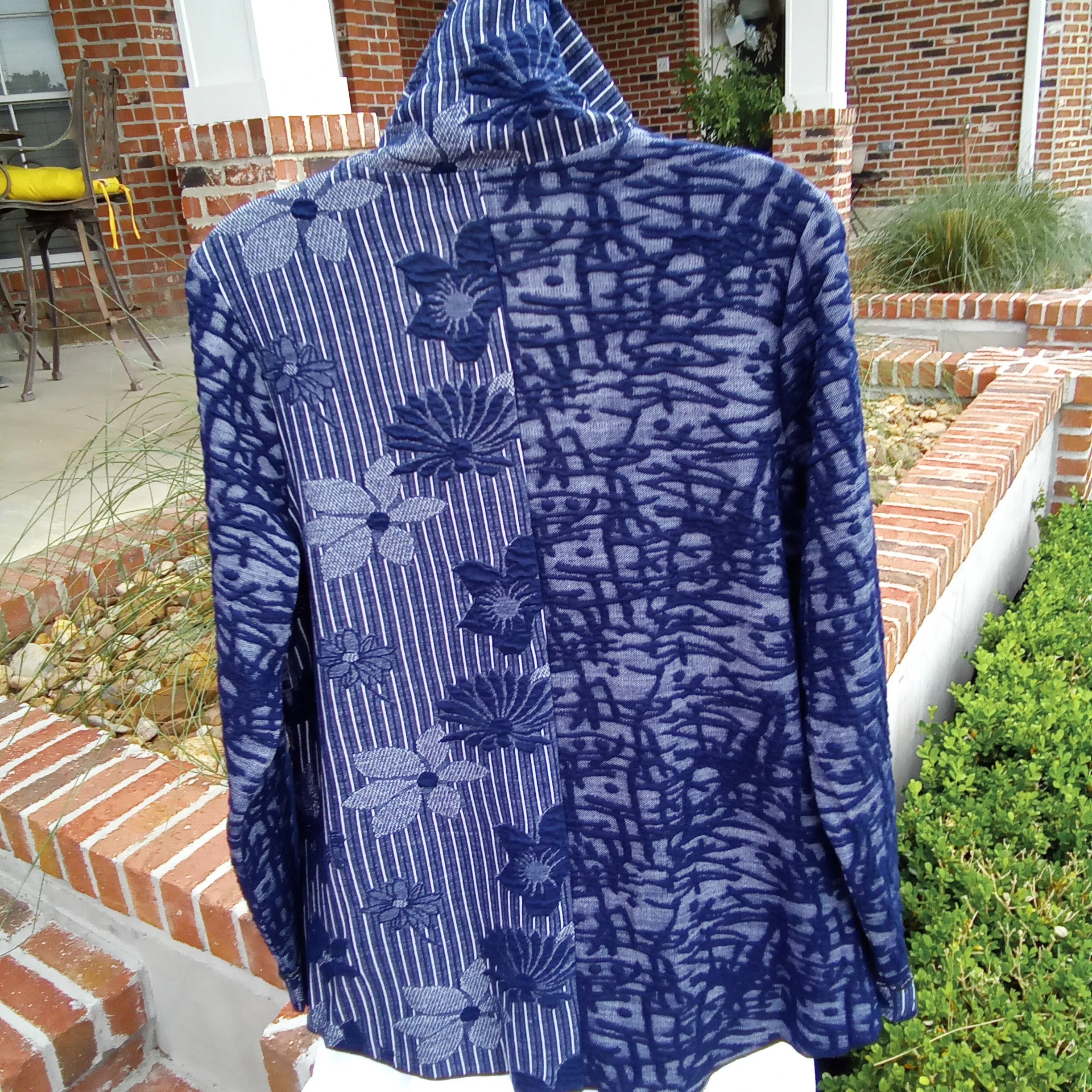 Navy & White Denim Friendly Stretch Shaket or Jacket  | Adore