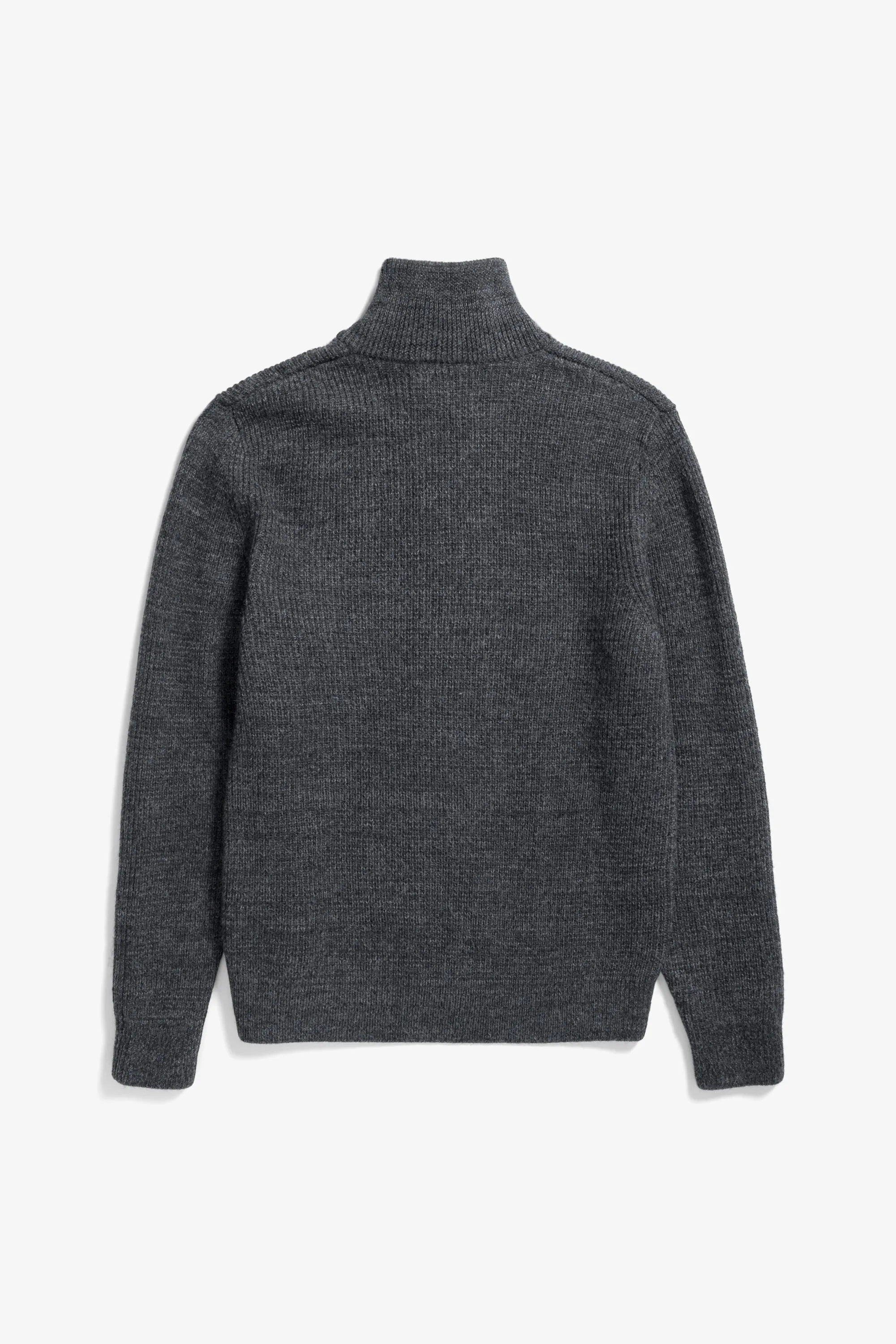 Norse Projects Hagen Wool Cotton Rib Full Zip Jacket - Dark Grey Melange