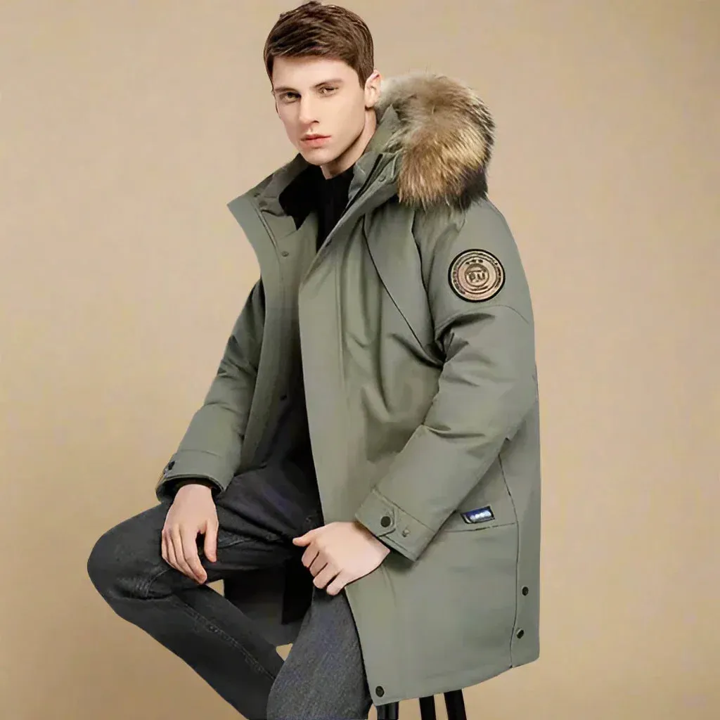Olaf&Dave Signature Parka | Casual lange waterdichte heren winterjas met bontkraag