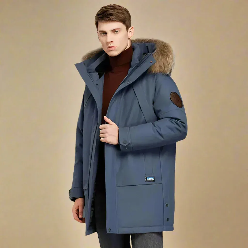 Olaf&Dave Signature Parka | Casual lange waterdichte heren winterjas met bontkraag