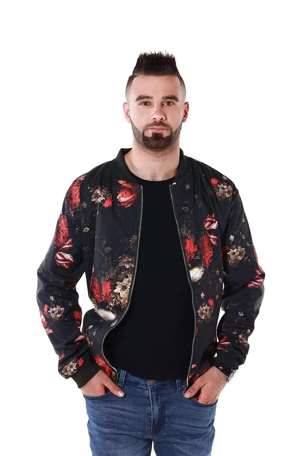 Silent Forest Floral Bomber Jacket