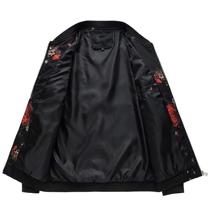 Silent Forest Floral Bomber Jacket