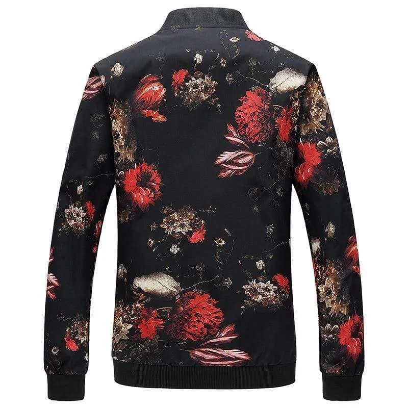 Silent Forest Floral Bomber Jacket