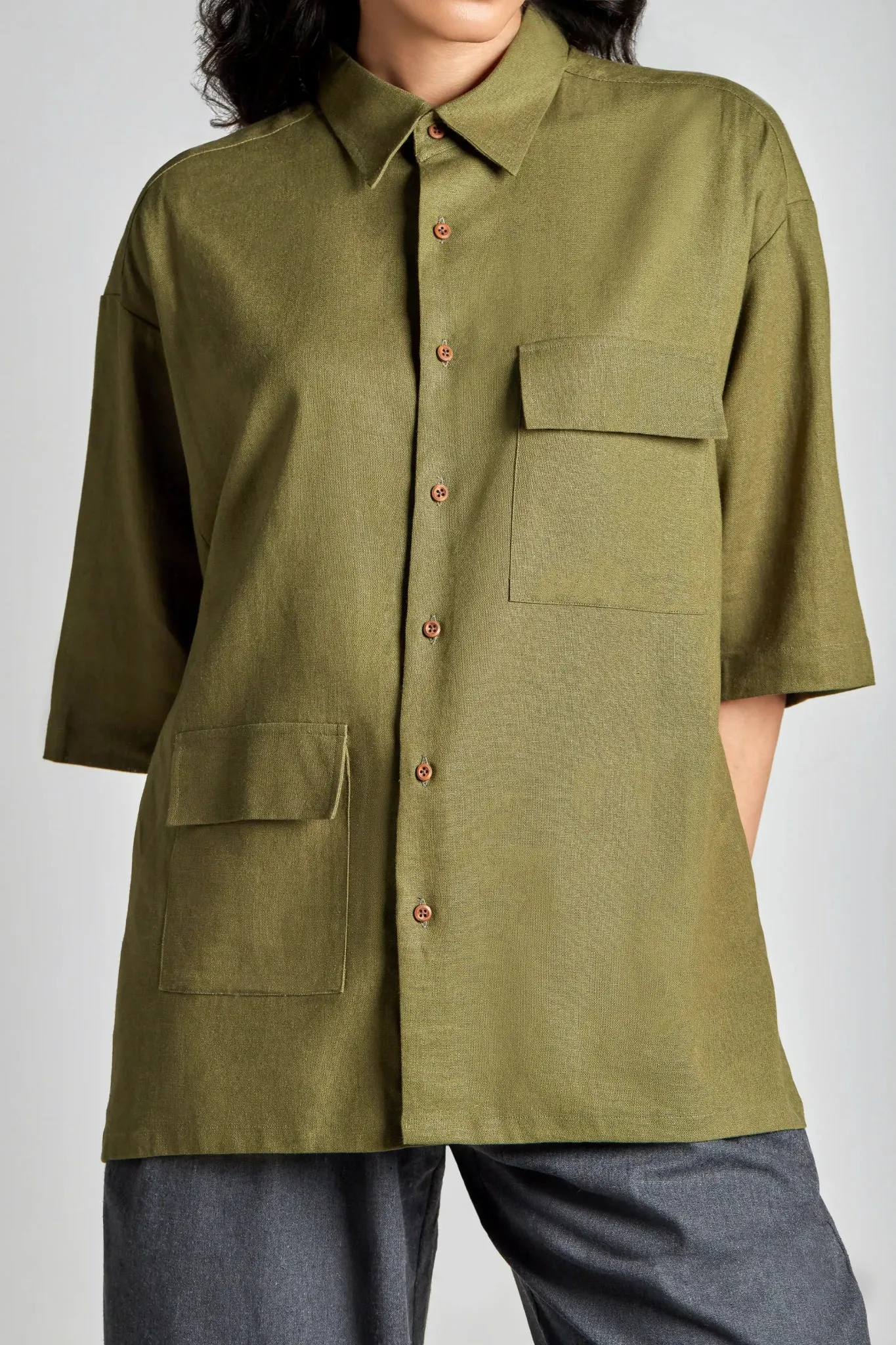 Spinach Odd Pocket Shirt