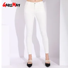 White Jeans Woman Push Up Plus Size Black Jeans For Women Denim White Pant Cotton Jeans Woman High Waist Skinny Jean Femme