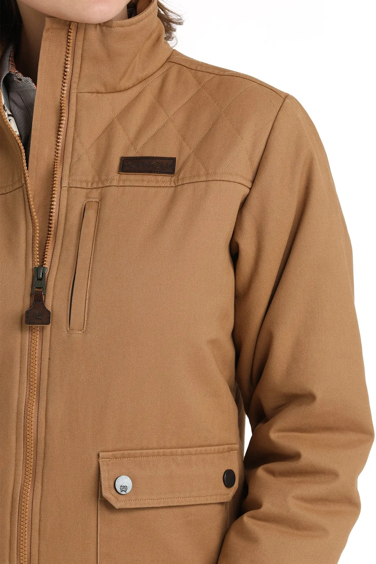 Women's Canvas Bomber Jacket - Brown - (MAJ9901001)