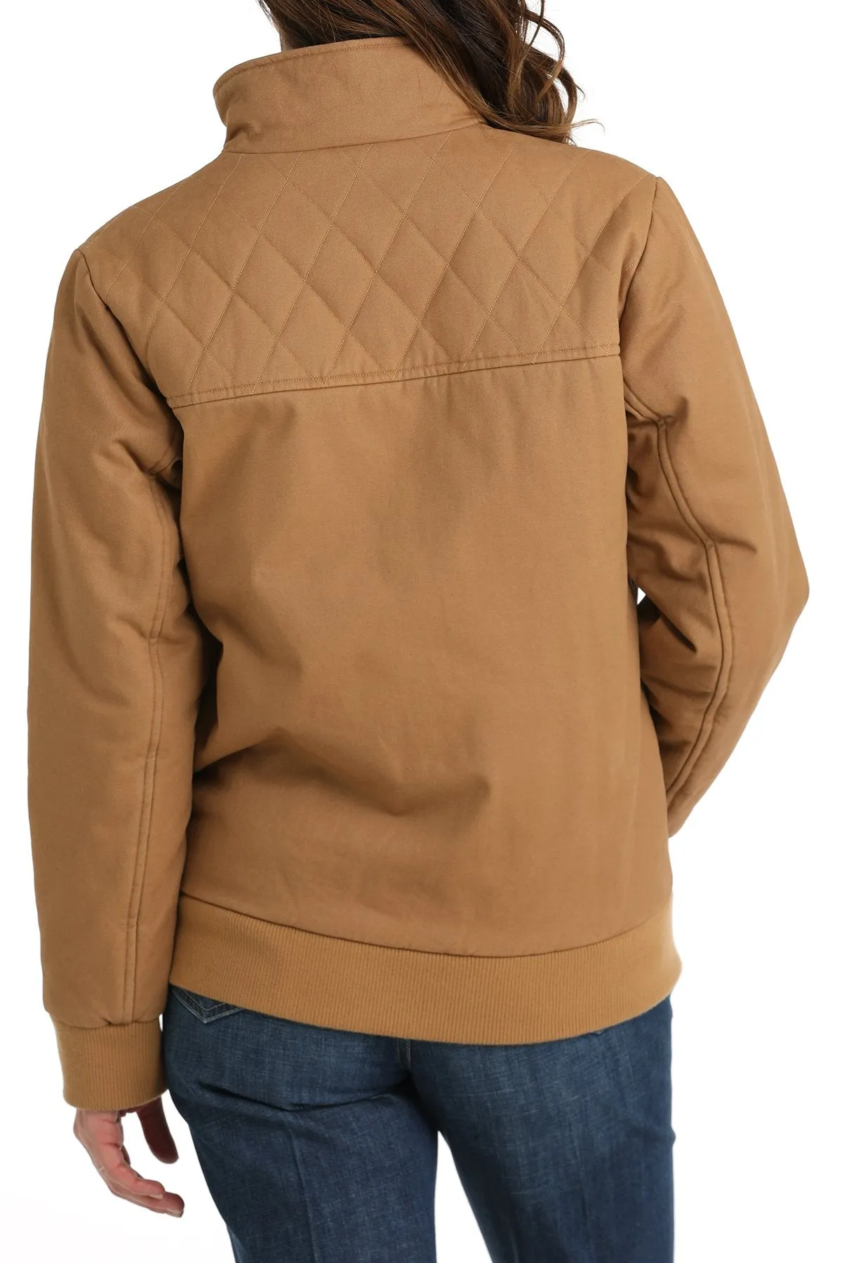 Women's Canvas Bomber Jacket - Brown - (MAJ9901001)