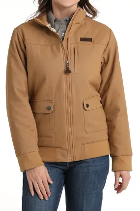 Women's Canvas Bomber Jacket - Brown - (MAJ9901001)