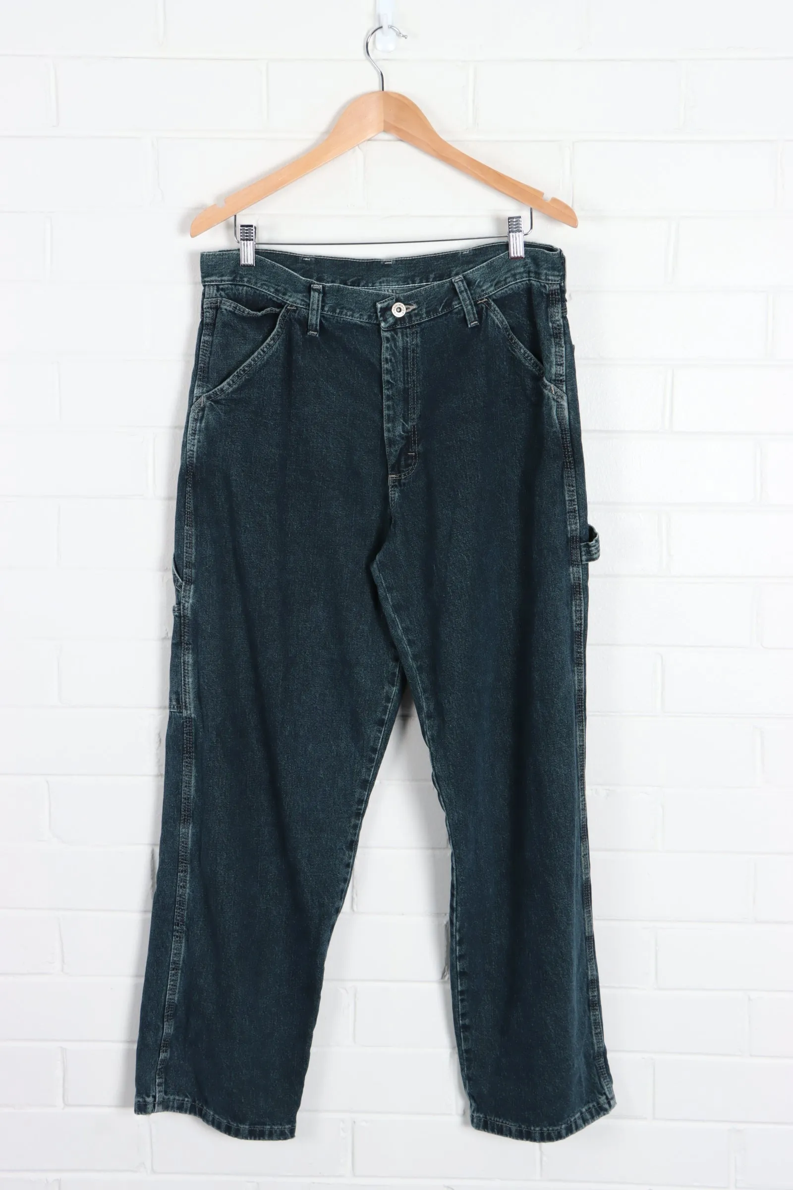 WRANGLER Originals Carpenter Greenish Blue Wash Jeans (34 x 30)