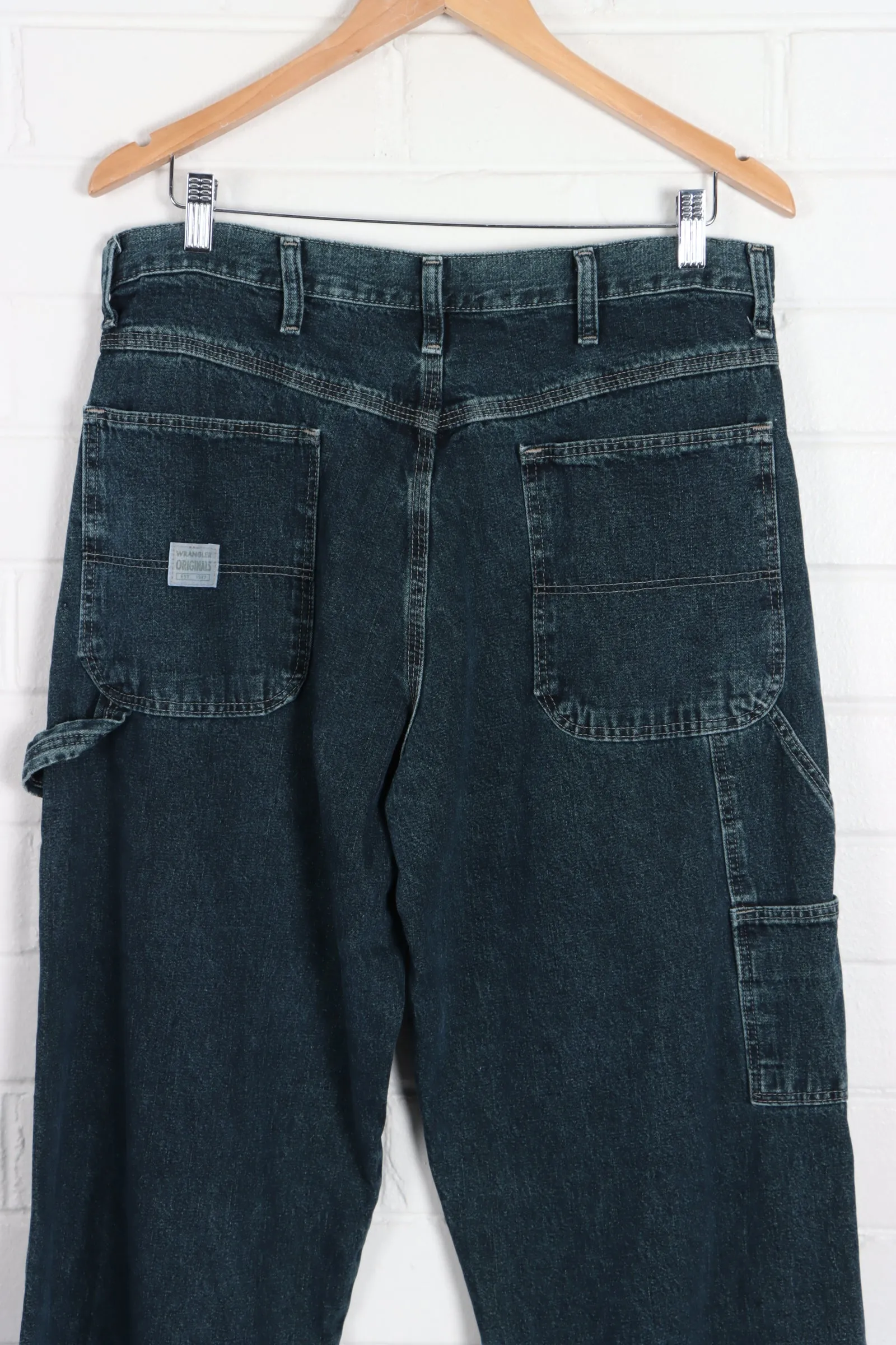 WRANGLER Originals Carpenter Greenish Blue Wash Jeans (34 x 30)